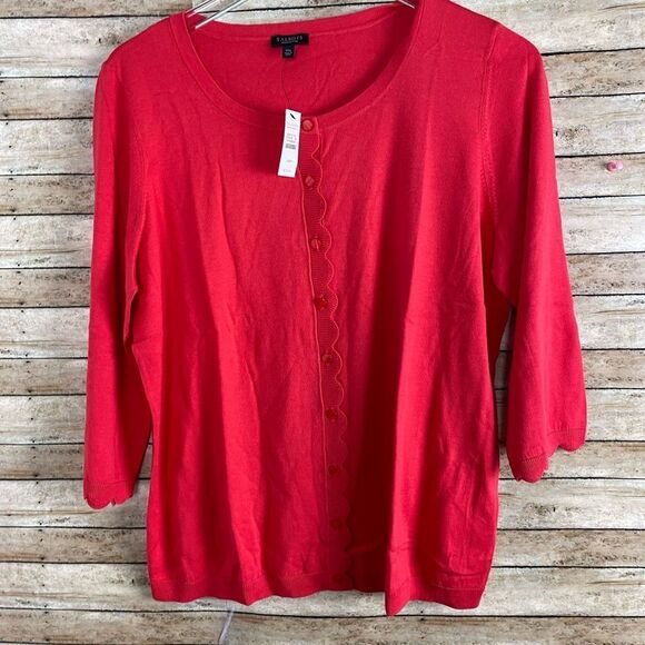 NWT Talbots Red Button Up Cardigan Sz 1 XP - Picture 1 of 5